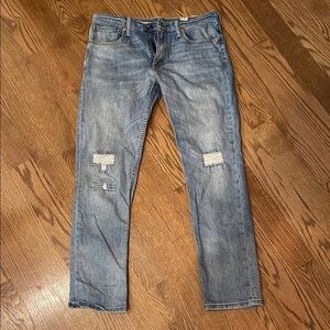 Levis 511 Slim Fit Blue Distressed Jeans with Faded Wash